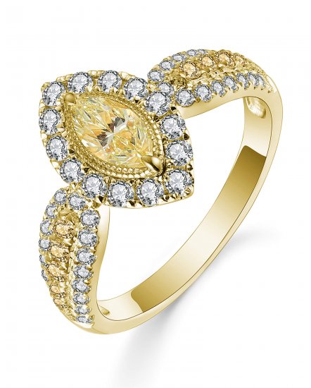 MULTI TONE MARQUISE DIAMOND ENGAGEMENT RING (TR5110)